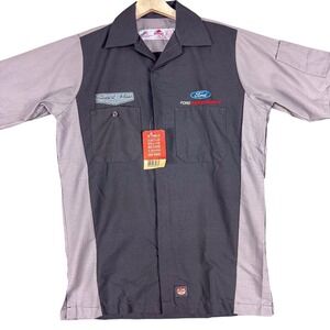 Stewart Haas Racing Shirt Mens Small Gray NASCAR Ford Workwear Shop Red Kap NEW